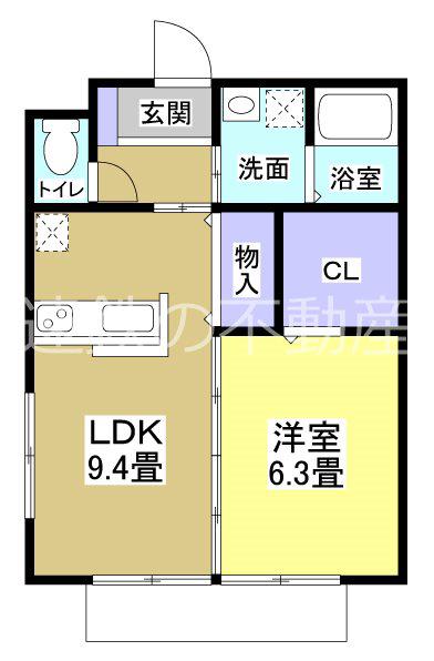 ドミール和合(1LDK/1階)の間取り写真