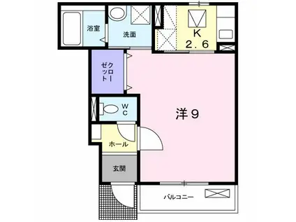 サンテラス山本(1K/1階)の間取り写真