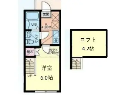キュステ(1K/2階)の間取り写真