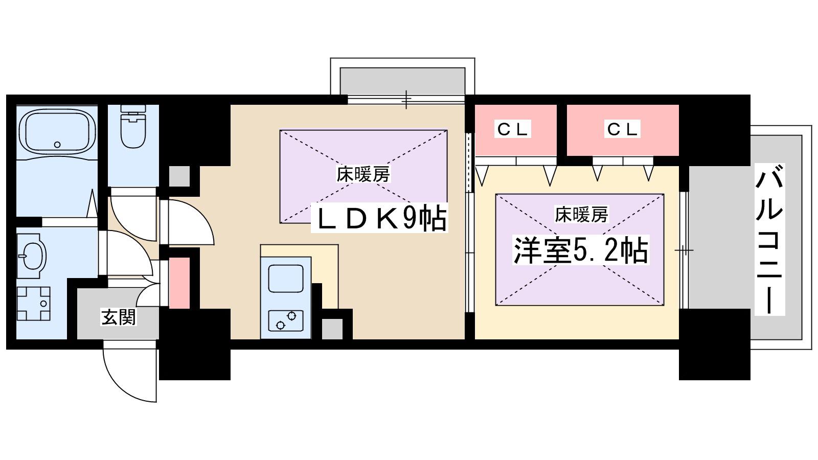 ノルデンハイム江坂Ⅱ(1LDK/10階)の間取り写真