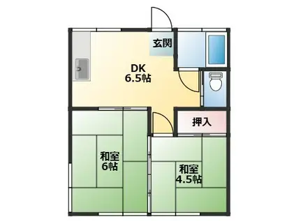 平和荘(2DK/1階)の間取り写真