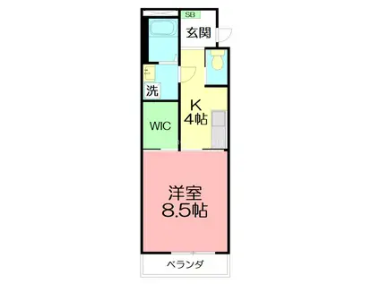 SAKURA(1K/1階)の間取り写真