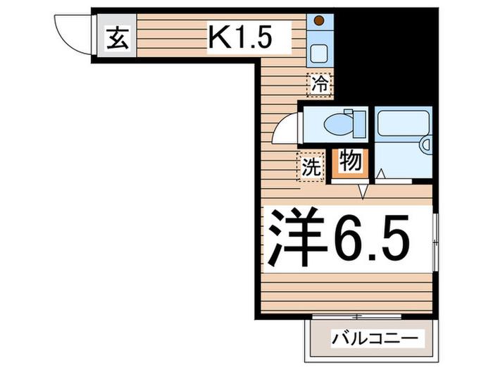 サンパレス大川II(1K/2階)の間取り写真