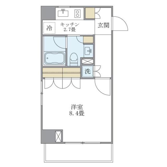 BRILLIA IST白金高輪 ブリリアイスト白金高輪(1K/8階)の間取り写真