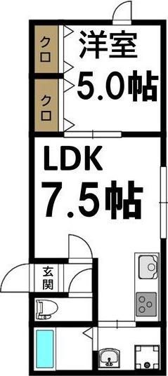 ソロコンテ宮の森(1LDK/3階)の間取り写真