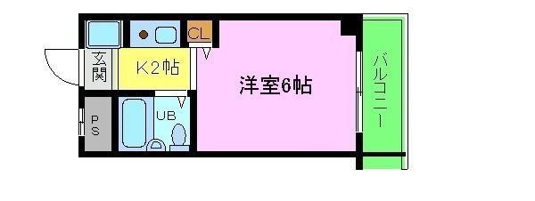 ベルネージュ峯尾(1K/3階)の間取り写真