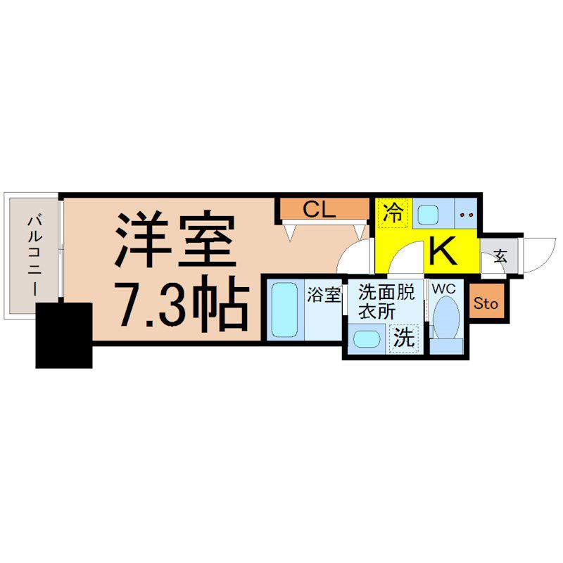 S-RESIDENCE名駅南(1K/4階)の間取り写真
