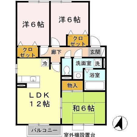 グランエストIII(3LDK/2階)の間取り写真