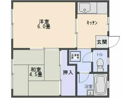 ドリームハイツ(2K/2階)の間取り写真