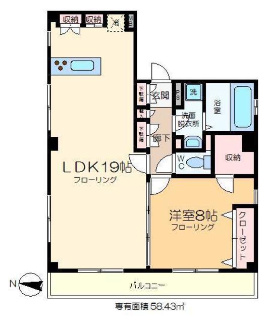 アルメリア清澄白河(1LDK/2階)の間取り写真