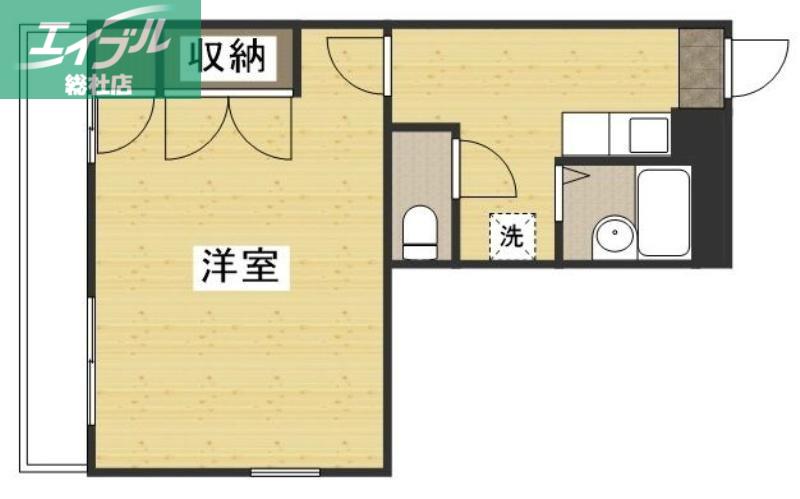 パレスTAKENAMI(1K/1階)の間取り写真