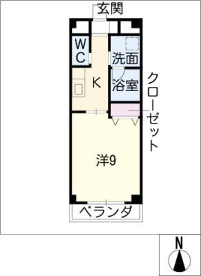 グリーンコーポ瑞穂(1K/3階)の間取り写真