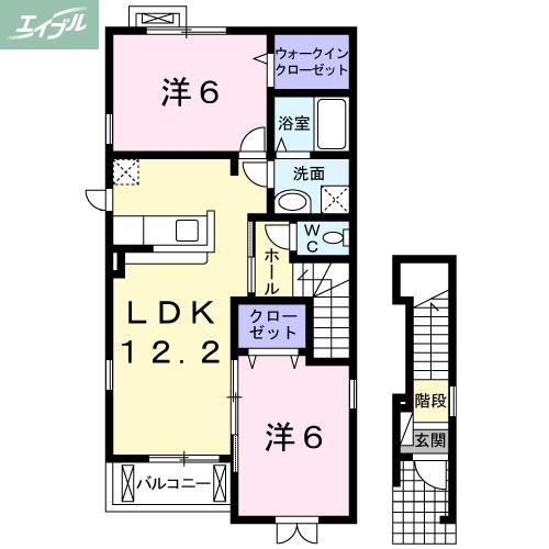 プロニティーハウス共生(2LDK/2階)の間取り写真