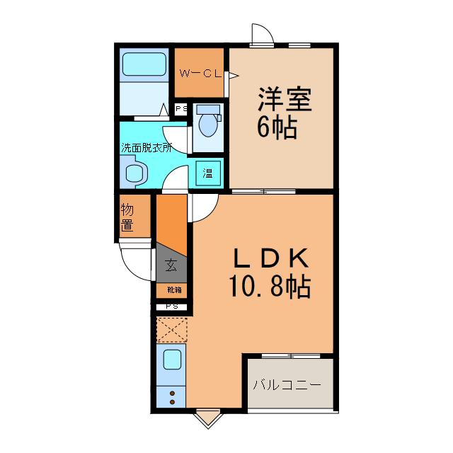 プラナスたいきI(1LDK/1階)の間取り写真