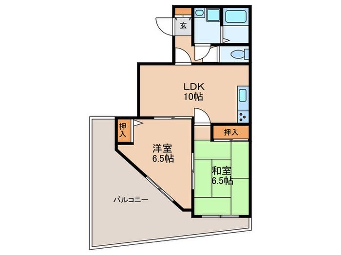 エミール小川(2LDK/3階)の間取り写真
