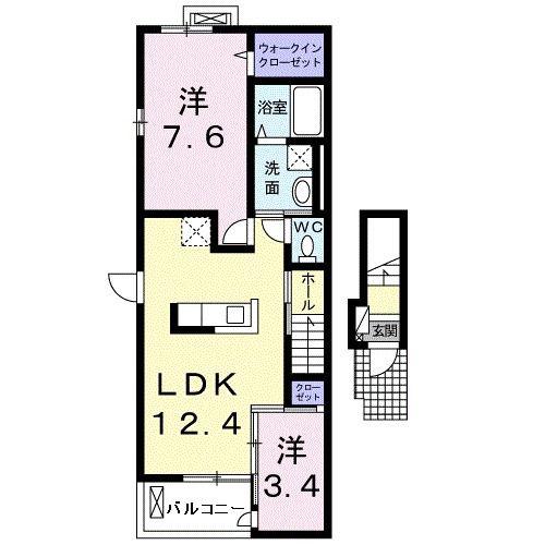 近江鉄道八日市線 八日市駅 徒歩23分 2階建 築11年(2LDK/2階)の間取り写真