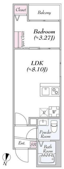LUXIS久米川(1LDK/1階)の間取り写真