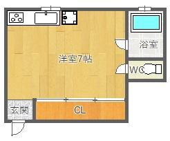 千里山S2ビル(ワンルーム/4階)の間取り写真