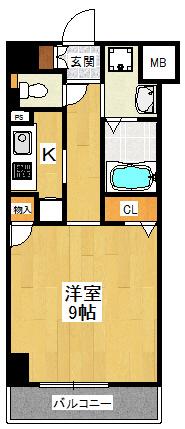 エトール10(1K/7階)の間取り写真