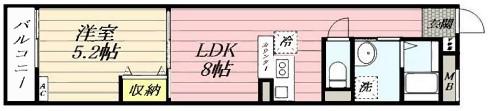 ヴェルデ東久留米(1LDK/3階)の間取り写真