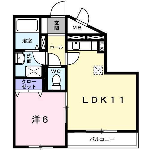 トータス宮前(1LDK/3階)の間取り写真