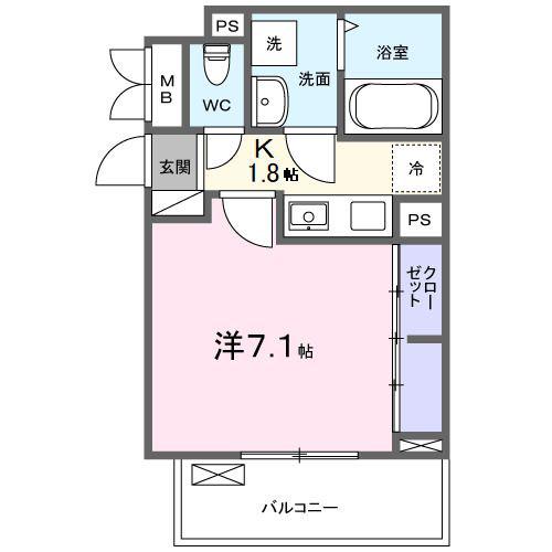 ラフレシール ウエスト(1K/3階)の間取り写真