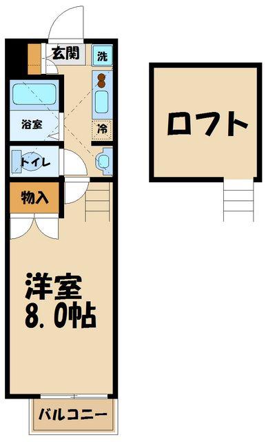 メゾンドラフィーネ(1K/2階)の間取り写真