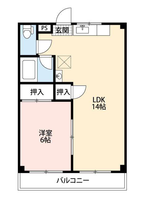 コーポひまわり(1LDK/2階)の間取り写真