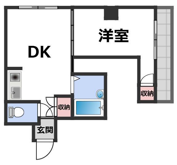 SG第2グローバルハイツ(1DK/6階)の間取り写真