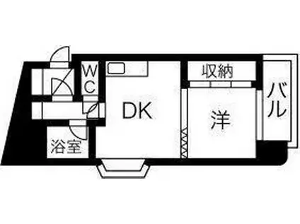 北4条レジデンス(1DK/2階)の間取り写真