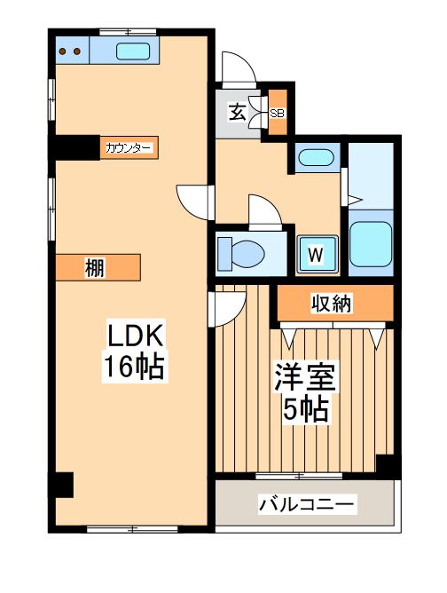 ツインハウス井上(1LDK/2階)の間取り写真