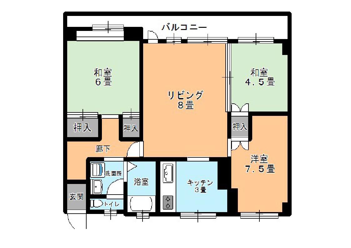 ドルチェ・ヴィータ(3LDK/3階)の間取り写真
