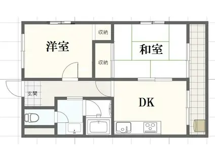 エクセルハイツ構柳瀬(2DK/1階)の間取り写真