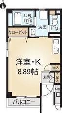 シャルム花池(ワンルーム/2階)の間取り写真