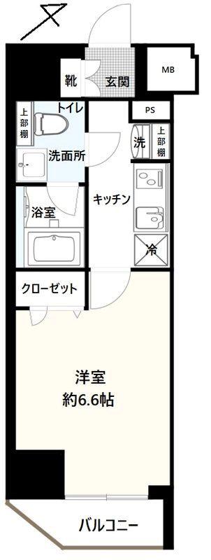 GENOVIA横浜関内SKYGARDEN(1K/5階)の間取り写真