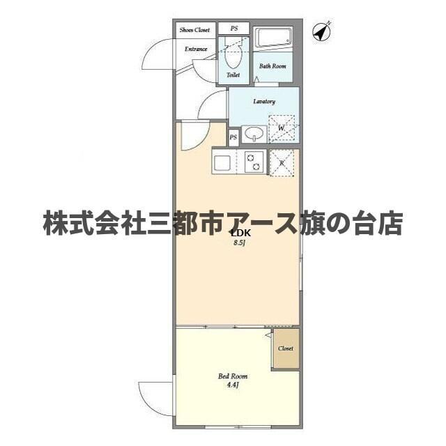 ウェルスクエアイズム武蔵小山サウス(1LDK/4階)の間取り写真