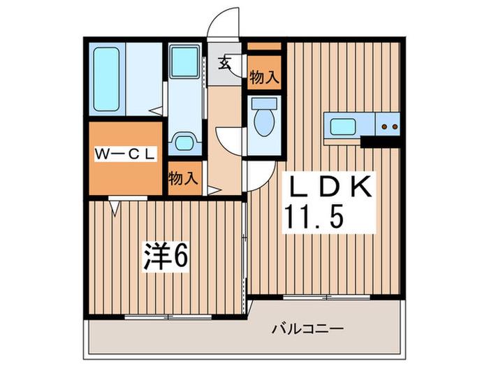 トロアモリール(1LDK/3階)の間取り写真