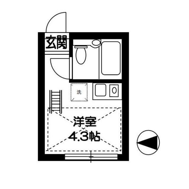 BELL BEE祖師谷(ワンルーム/1階)の間取り写真