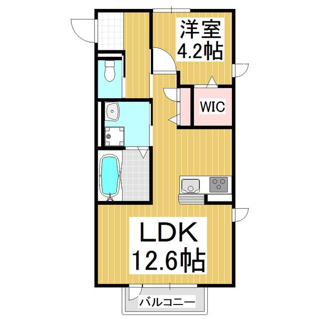 RIVERAIN南(1LDK/1階)の間取り写真