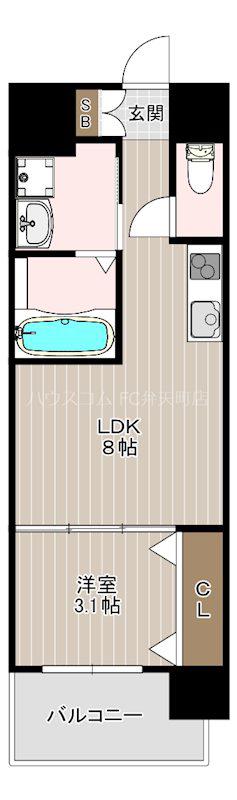 セオリー大阪ハーバーDOOR(1LDK/6階)の間取り写真