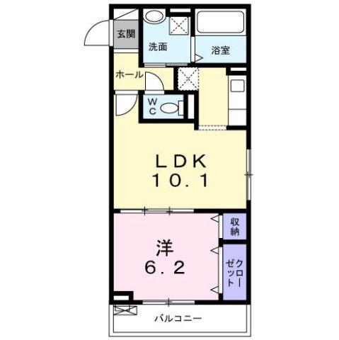 パレフローラ(1LDK/2階)の間取り写真