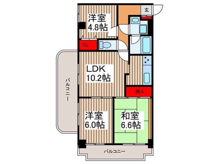 センチュリー浦和(3LDK/3階)の間取り写真