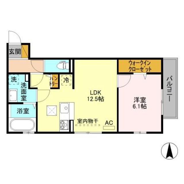 プリムローズ(1LDK/1階)の間取り写真