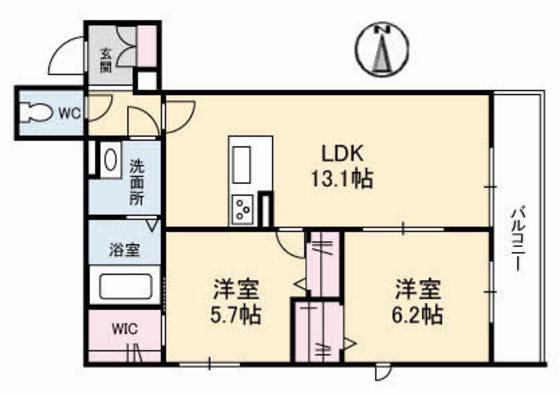 ヴァンルース(2LDK/3階)の間取り写真