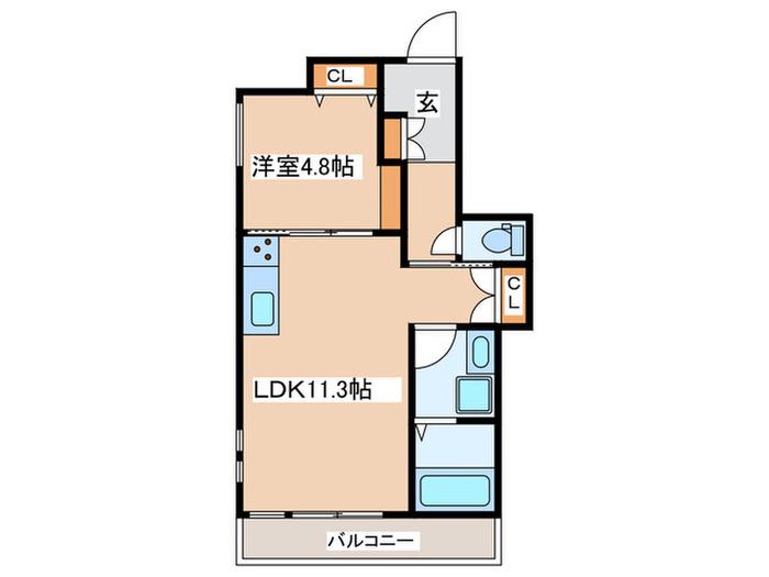 VILLETTA茅ヶ崎(1LDK/1階)の間取り写真