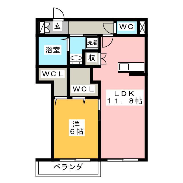 ソルクレスト(1LDK/3階)の間取り写真