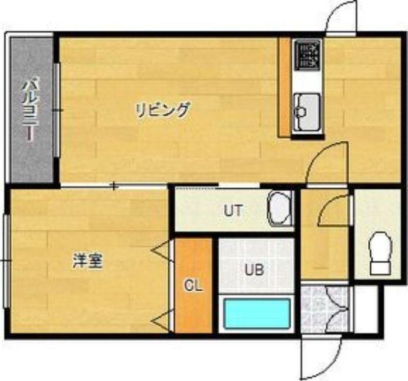 ポラリス元町(1LDK/1階)の間取り写真