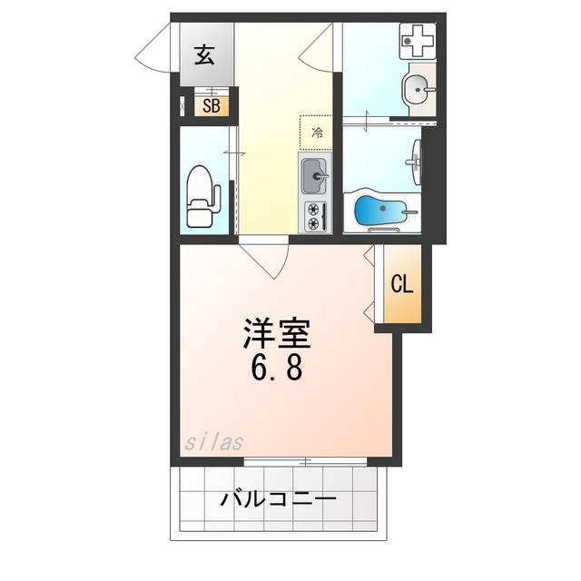 FELIZ COURT日根野(1K/2階)の間取り写真