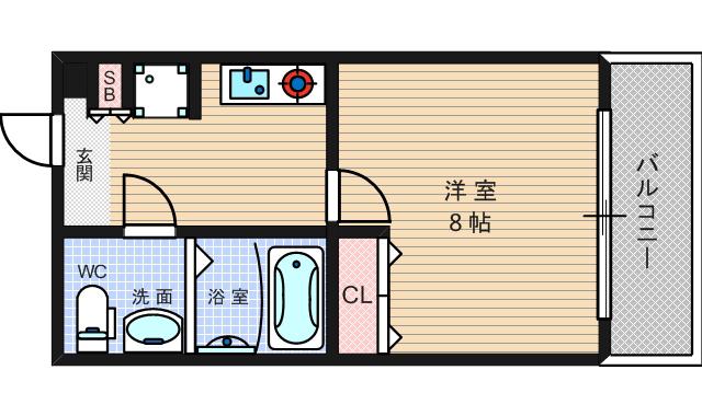 CEREZO難波西(1K/2階)の間取り写真