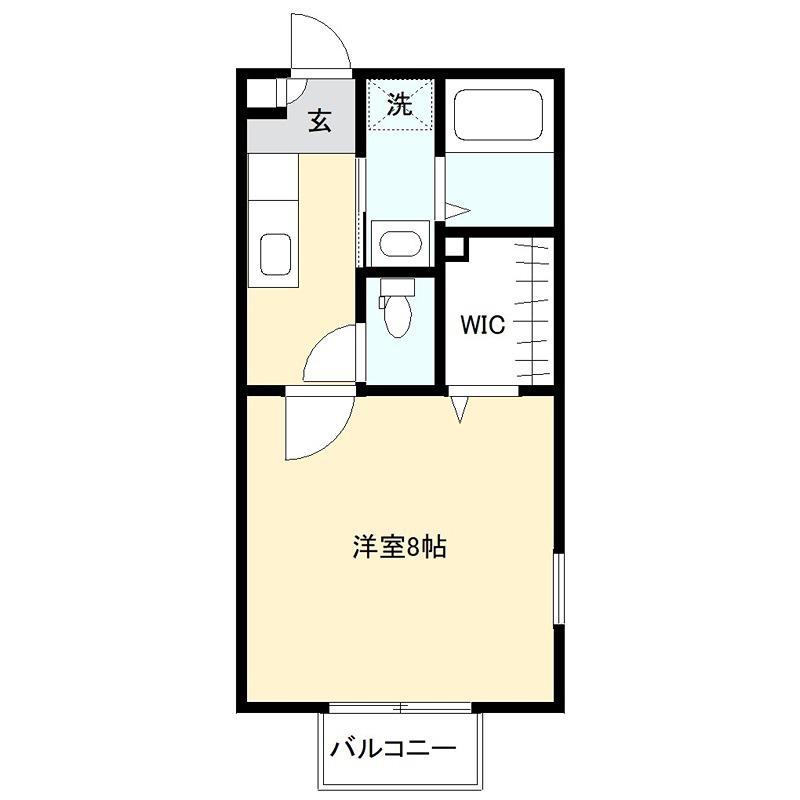 アメニティーパル(1K/2階)の間取り写真